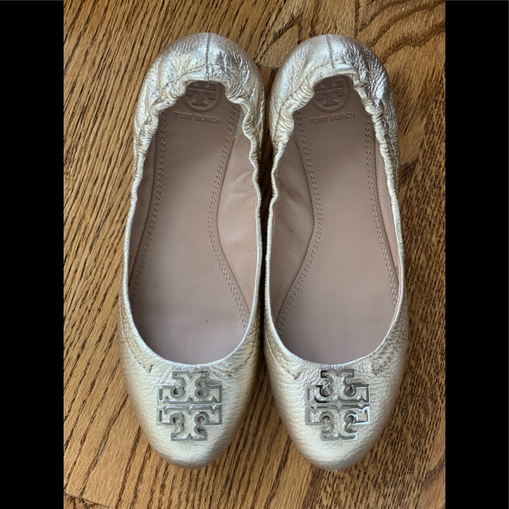 Tory Burch Gold Minnie Ballet Flats